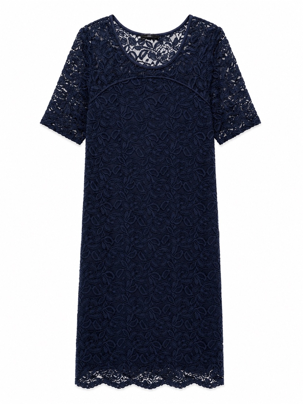 Navy Lace Shift Dress - Women's Dress